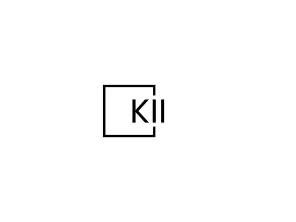 Επιστολές Kii Που Απομονώνονται Λευκό Φόντο Λογότυπο Διανύσματος — Διανυσματικό Αρχείο