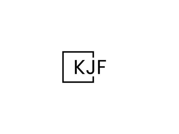 Kjf Letras Isoladas Fundo Branco Logotipo Vetor —  Vetores de Stock