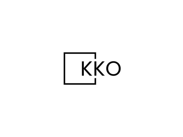 Kko Letters Isolated White Background Vector Logo — Stock Vector