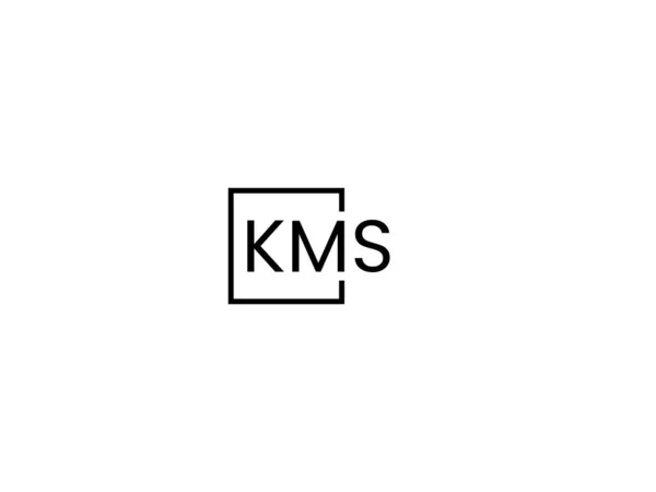 白い背景に隔離されたKmsの手紙 ベクトルロゴ — ストックベクタ