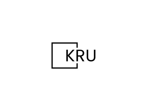 Kru Letters Isolated White Background Vector Logo — Stock Vector