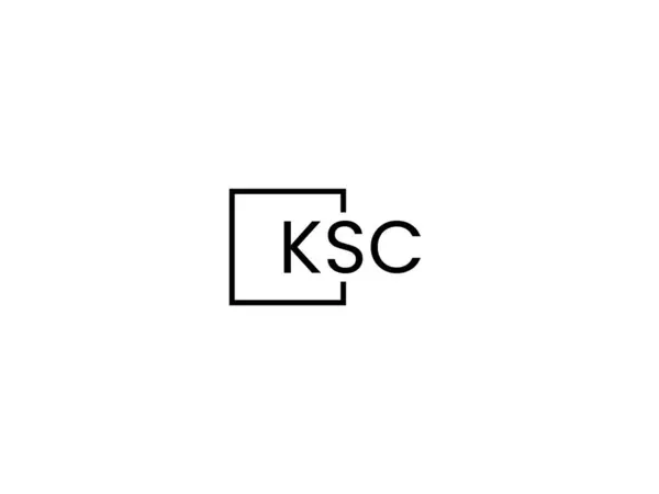 白い背景に隔離されたKscの文字 ベクトルロゴ — ストックベクタ