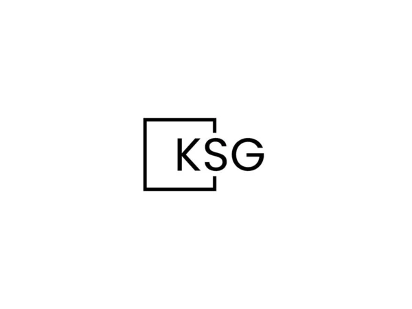 白い背景に孤立したKsgの文字 ベクトルロゴ — ストックベクタ