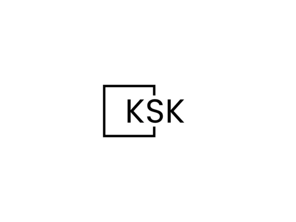 白い背景に隔離されたKskの文字 ベクトルロゴ — ストックベクタ