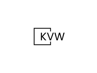 Beyaz arkaplan ve vektör logosunda KVW harfleri izole edildi 