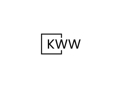 Beyaz arkaplan ve vektör logosunda KWW harfleri izole edildi 