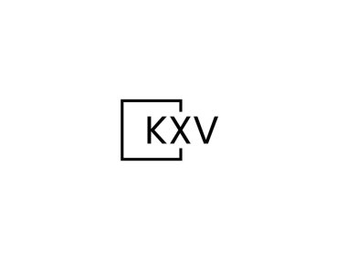 Beyaz arkaplan ve vektör logosunda KXV harfleri izole edildi 