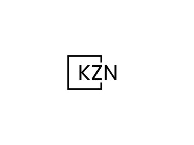 Beyaz arkaplan ve vektör logosunda KZN harfleri izole edildi 