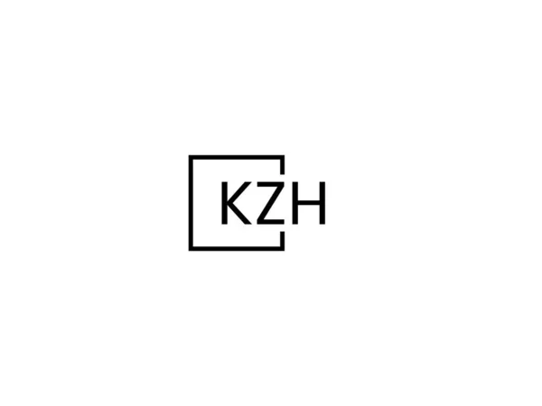 Kzh Letras Isoladas Fundo Branco Logotipo Vetor —  Vetores de Stock