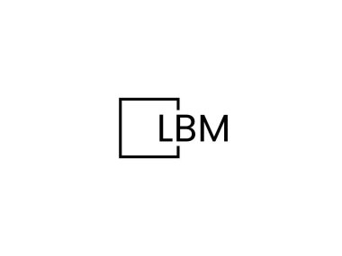 Beyaz arkaplan ve vektör logosunda LBM harfleri izole edildi 