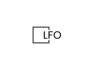 LFO harfleri beyaz arkaplanda izole edildi, vektör logosu 