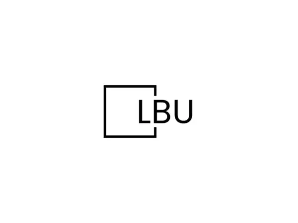 Lbu Γράμματα Που Απομονώνονται Λευκό Φόντο Διανυσματικό Λογότυπο — Διανυσματικό Αρχείο