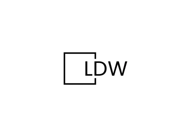 Ldw Letras Isoladas Fundo Branco Logotipo Vetor —  Vetores de Stock