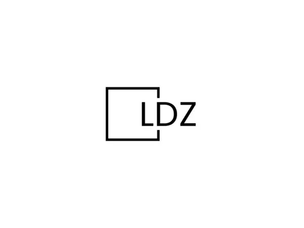 Ldz Letters Isolated White Background Vector Logo — Stock Vector