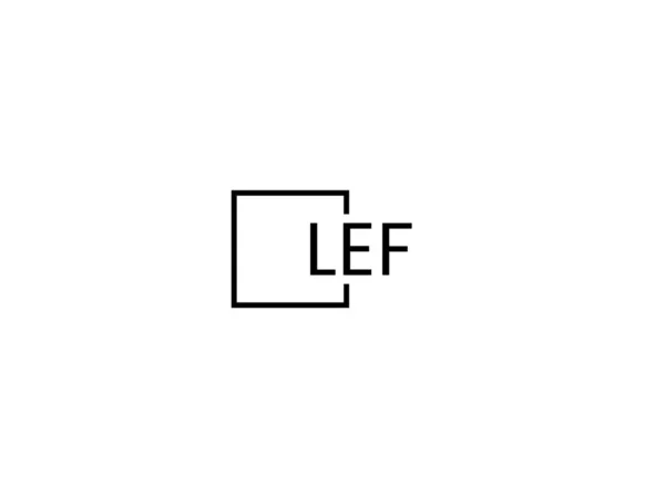 Lef Γράμματα Που Απομονώνονται Λευκό Φόντο Λογότυπο Διάνυσμα — Διανυσματικό Αρχείο