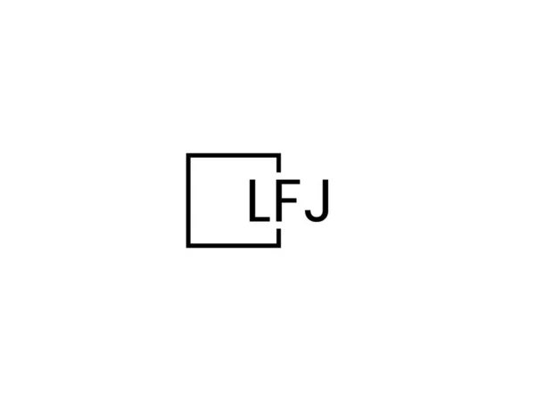 Lfj Letters Geïsoleerd Witte Achtergrond Vector Logo — Stockvector