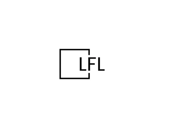 Lfl Letras Isoladas Fundo Branco Logotipo Vetor — Vetor de Stock