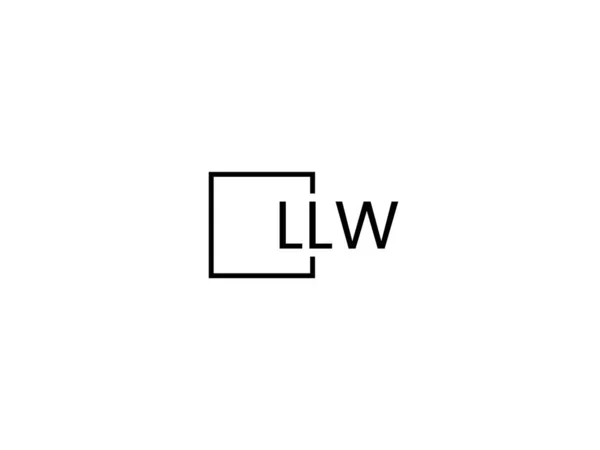 Llw Γράμματα Λογότυπο Σχεδιασμό Διανυσματικό Πρότυπο — Διανυσματικό Αρχείο