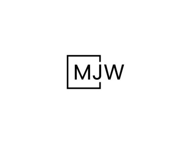 mjw harfleri logo tasarım vektör şablonu