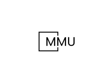 mmu harfleri logo tasarım vektör şablonu