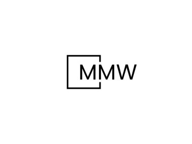 mmw harfleri logo tasarım vektör şablonu