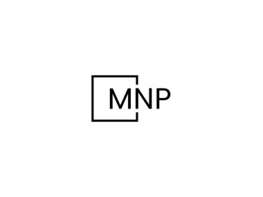 mnp harfleri logo tasarım vektör şablonu
