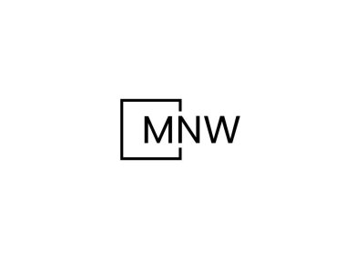 mnw harfleri logo tasarım vektör şablonu