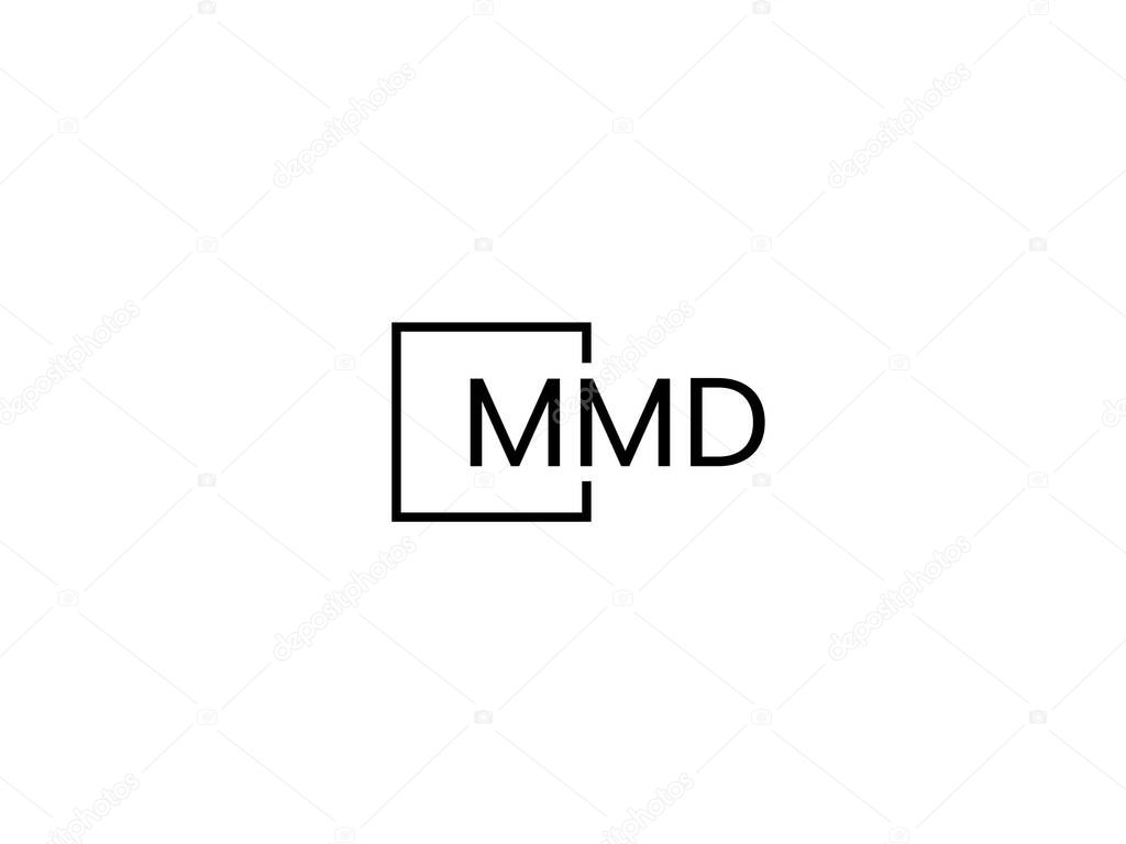 MMD letters isolated on white background, vector logo