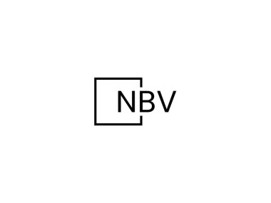Beyaz arkaplan, vektör logosu üzerinde izole edilmiş NBV harfleri