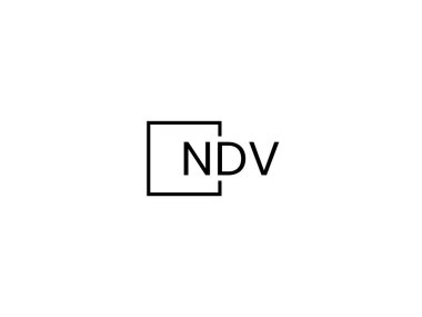 Beyaz arkaplanda izole edilmiş NDV harfleri, vektör logosu