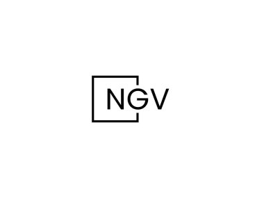 Beyaz arkaplanda izole edilmiş NGV harfleri, vektör logosu