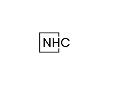Beyaz arkaplan ve vektör logosunda NHC harfleri izole edildi