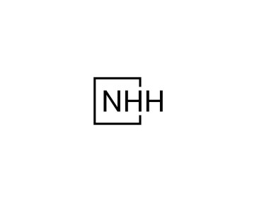 Beyaz arkaplan ve vektör logosunda NHH harfleri izole edildi