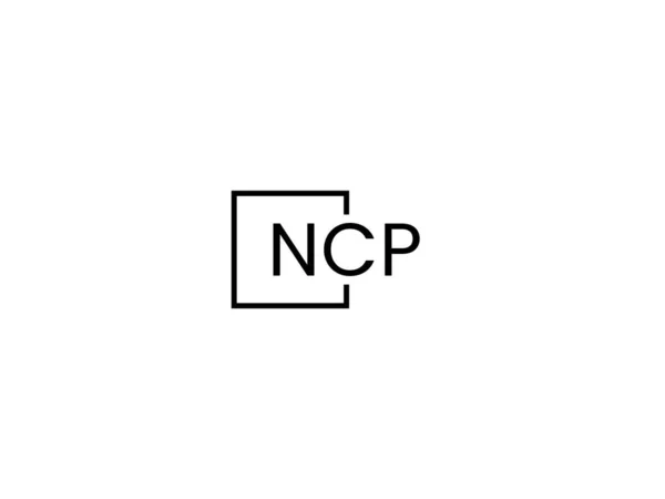 白の背景に隔離されたNcp文字 ベクトルロゴ — ストックベクタ