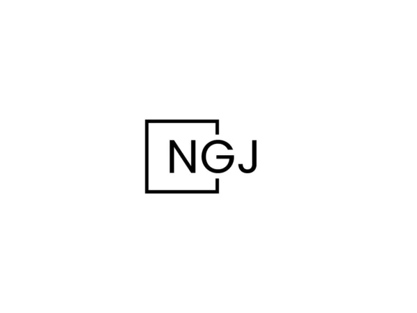 白を基調としたNgj文字 ベクトルロゴ — ストックベクタ