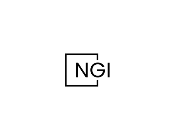 白い背景に孤立したNgiの文字 ベクトルロゴ — ストックベクタ
