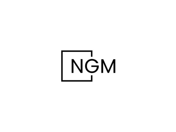 Ngm Letters Geïsoleerd Witte Achtergrond Vector Logo — Stockvector