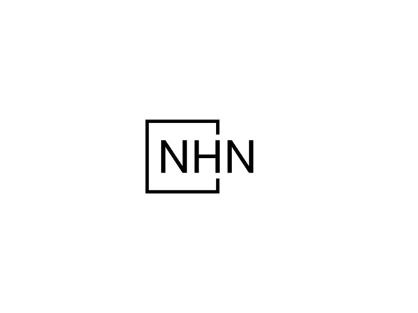 Nhn Letters Geïsoleerd Witte Achtergrond Vector Logo — Stockvector