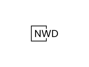 Beyaz arkaplan ve vektör logosunda NWD harfleri izole edildi
