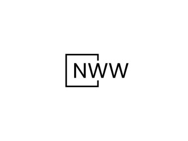 Beyaz arkaplan, vektör logosu üzerinde izole edilmiş NWW harfleri