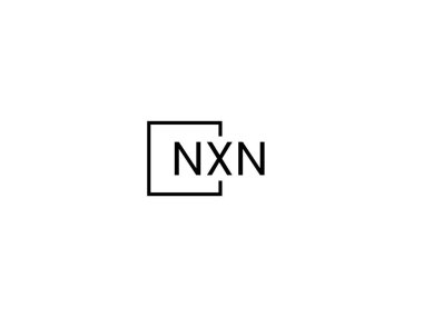 Beyaz arkaplan, vektör logosu üzerinde izole edilmiş NXN harfleri