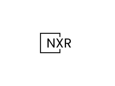 Beyaz arkaplan ve vektör logosunda NXR harfleri izole edildi