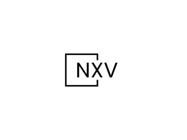 Beyaz arkaplan, vektör logosu üzerinde izole edilmiş NXV harfleri