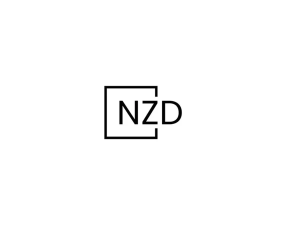 Lettere Nzd Isolate Sfondo Bianco Logo Vettoriale — Vettoriale Stock