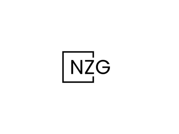 Lettere Nzg Isolate Sfondo Bianco Logo Vettoriale — Vettoriale Stock