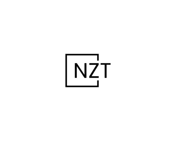 Lettere Nzt Isolate Sfondo Bianco Logo Vettoriale — Vettoriale Stock