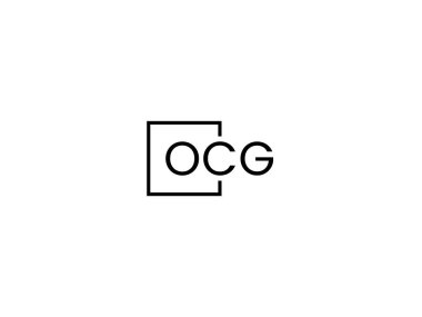 Beyaz arkaplan ve vektör logosunda OCG harfleri izole edildi
