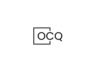 Beyaz arkaplan ve vektör logosunda OCQ harfleri izole edildi