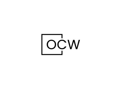 Beyaz arkaplan ve vektör logosunda OCW harfleri izole edildi