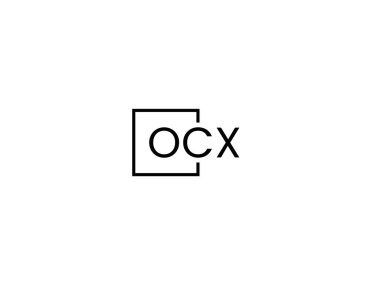 Beyaz arkaplanda izole edilmiş OCX harfleri, vektör logosu